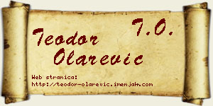 Teodor Olarević vizit kartica